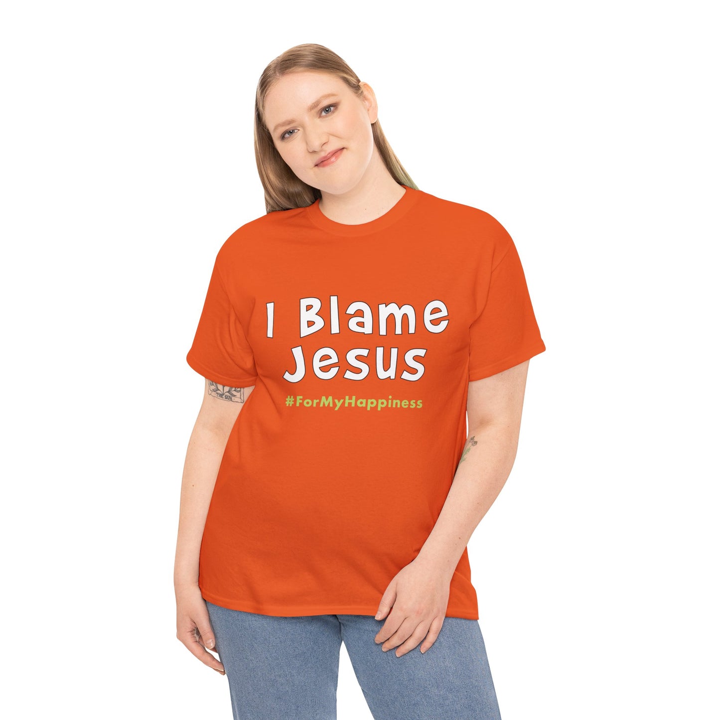 I Blame Jesus For My Happiness | Unisex Heavy Cotton Tee | S - 5XL