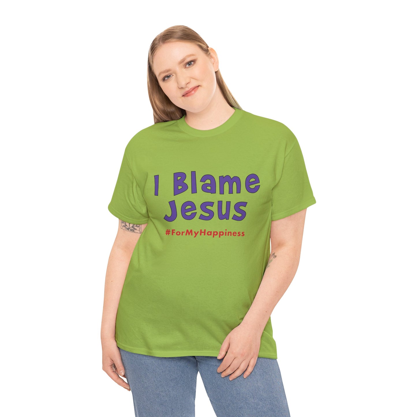 I Blame Jesus For My Happiness | Unisex Heavy Cotton Tee | S - 5XL